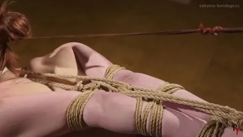 Brittany – Hogtied and Tape Gagged with Tied Tits and Toes