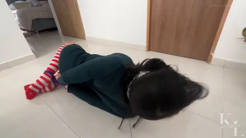 Hogtied for some foot worship