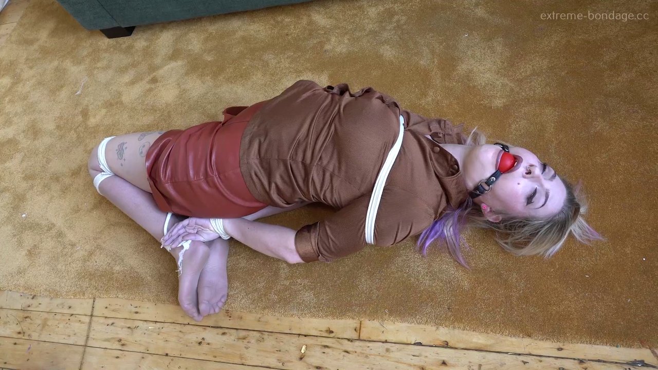 Amber in Brown Bondage Display